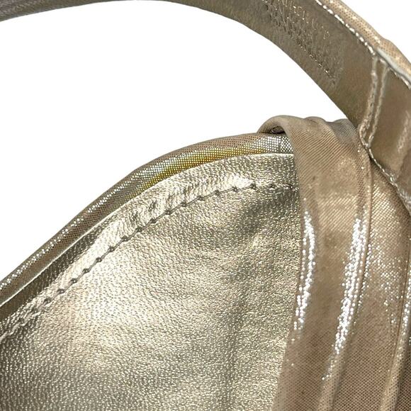 Gianni Bini Gold Strappy Heels Leather Made In Brazil Size 11M Shimmer Gold - Picture 8 of 13